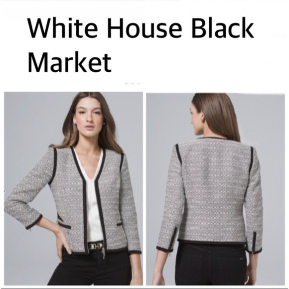 White House Black Market Jackets & Blazers - White House Black Market CONTRAST TWEED JACKET